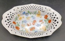 VTG Floral Trinket Dish With Lattice Edge Made In Germany picture