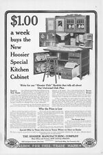 1908 $1 A WEEK BUYS HOOSIER CABINET LG FORMAT 11x15 FULL PAGE MAGAZINE AD picture