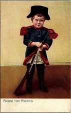 c1910 LITTLE NAPOLEON TUCK'S SOLDIER BOY CHILDREN FROM THE RANKS POSTCARD 39-22 picture