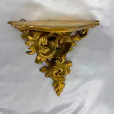 Antique Unique Italian Hand  Floral Scroll Gilt wood Wall Bracket Shelf picture