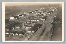 Interesting WWII Camp Photo RPPC Vintage Aerial Military Base Photo 1920s picture