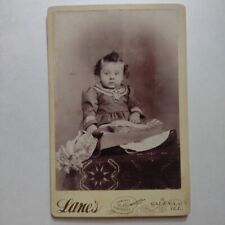 Cute Baby by Lanes, Antique Cabinet Card Photograph, 1890's ILL. picture