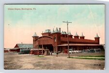Burlington VT-Vermont, Union Depot, Antique, Souvenir, Vintage c1913 Postcard picture