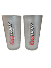 2 Coors Light Cold Certified Beer Frosted Drinking Glass Brewery Man Cave picture