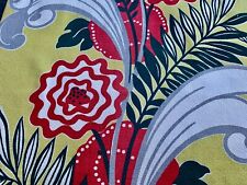 SWANK Art Deco 1930's Iconic PLUMES Abstract Floral Barkcloth Vintage Fabric picture