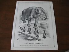 1895 Original POLITICAL CARTOON - TRAINED CIRCUS ELEPHANT picture