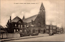 Vtg 1940s St Mary's Church & School Rahway NJ Mayrose Co Collotype Postcard picture