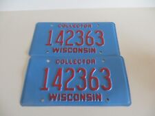 Wisconsin Collector License Plate Pair Vintage Anique Tag 142363 Rare Excellent picture