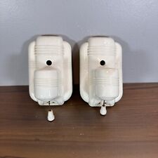 Vintage Paulding Light Fixtures Art Deco Porcelain Bathroom Wall Sconces Set picture