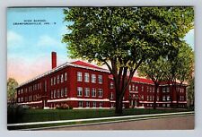 Crawfordsville IN-Indiana, High School, Antique, Vintage Souvenir Postcard picture