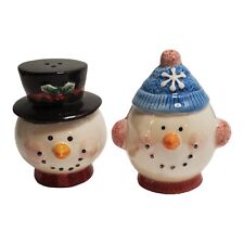 Papel Giftware Snowmen Wearing Hats Salt And Pepper Shakers Christmas  picture