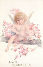 Tuck Dan Cupid Valentine Postcard 234 Beware Cupid in Flowering Tree w/ Arrow picture
