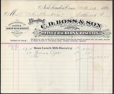 NEW LONDON, CT ~ C. D. BOSS & SON, CRACKERS & BISCUITS ~ ILLUS. BILLHEAD 1891 picture