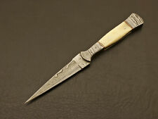 CUSTOM HAND MADE DAMASCUS STEEL DAGGER HUNTING CAMPING KNIFE - CAMEL BONE HANDLE picture