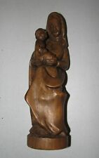 Vintage hand Carved Wood Mother & Child Mary & Baby Jesus 9 