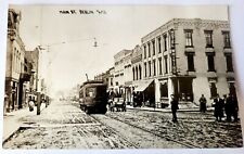 c1910 Berlin Wisconsin WI --  TROLLEY RPPC  Main Street picture