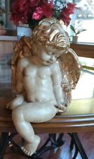 Vintage Ceramic Resin Sitting Angel Cherub Figurine Estate Collectable 10