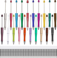 jiebor 20Pcs Beadable Pens Plastic Bead Ballpoint Pens Bulk with 50Pcs Black Ink picture