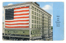 United States Flag Peoria Illinois Block and Kuhl c1953 Vintage Postcard picture