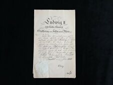 Rare 1848 Royal HRH Prince Ludwig II Grand Duke Signed Document German Royalty picture