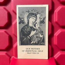 Our Mother Of Perpetual Help Pray For Us Small 2.25 x 4 Pocket Card Vintage 30s picture