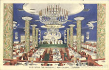 1947 New Orleans,LA Blue Room,The Roosevelt Louisiana Linen Postcard 1c stamp picture