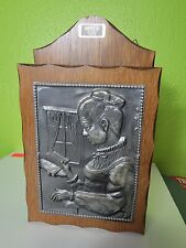 Vintage French Key Box Wall Hanger Wooden Metal Older Lady Boite A Cles picture