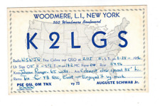 Ham Radio Vintage QSL Card     K2LGS   1956   Woodmere, L.I., New York picture