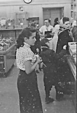 VTG 1950s 35MM NEGATIVE WOOLWORTH'S BRUNETTE BROWSING AISLES CANDID 53-25 picture