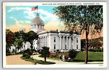 Vtg Montgomery Alabama AL State Capitol South View & Entrance 1934 Old Postcard picture