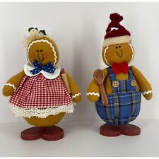 Vintage Gingerbread Couple With Rolling Pin & Spoon 9