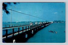 Sarasota FL-Florida, Ringling Causeway, Antique Vintage Souvenir Postcard picture