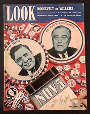 Roosevelt v  Willkie  1940 Look Magazine Cover,  COVER ONLY picture