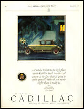 1927 CADILLAC Gold Closed Car Luxury Autombile Artwork Orig Vtg PRINT AD picture