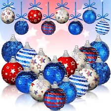 Riceshoot 16 Pcs 4th of July Tree Ornaments Patriotic Ball Hanging Ball...  picture