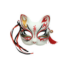 Kitsune Fox Mask Costume,Animal Cosplay Kabuki Half Face Cat Masquerade Party picture