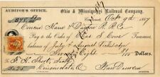1860's dated Check from Ohio and Mississippi Railroad Co. - Railway Check - Rail picture