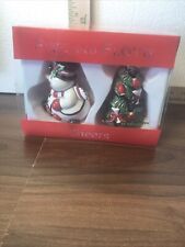 Firz and Floyd cheers snowman and Christmas tree salt and pepper shakers picture