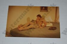 handsome man on bed undressing candid gay interest  VINTAGE PHOTOGRAPH  Hc picture