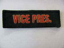 Motorcycle  Patch  3.5” Unused  Iron On  ' VICE PRES.  '  NOS New   picture