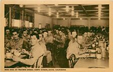 WW2 c1940s Mess Hall At Western Signal Corps School, Davis, California Postcard picture