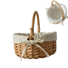Wicker Easter Storage Basket , Cloth-Lined Empty Storage for Fruits, Flowers picture