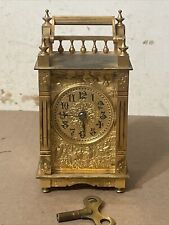 Antique Boston Clock Company Queen Anne Carriage Clock W/Ornate Dial Pre Chelsea picture