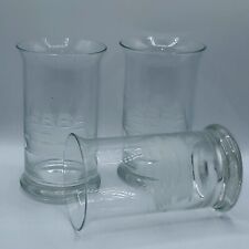 Vintage Toscany Romanian Glass Tumblers Etched Clipper Ship Crystal Set Of 3 picture