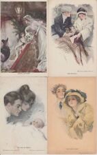 ARTIST SIGNED GLAMOUR LADIES CHILDREN 32 Vintage Postcards (L5972) picture