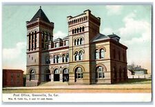 Greenville South Carolina SC Postcard Post Office Exterior Building 1910 Vintage picture