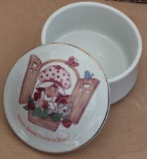 Vintage Strawberry Shortcake Round Porcelain Trinket Box picture
