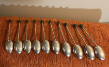 Vintage Christofle 10 Silver Plate Espresso Coffee Bean Finials Demitasse Spoons picture