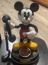 Vintage Mickey Mouse Animated Push Button Talking Telephone ☎️ See Video picture