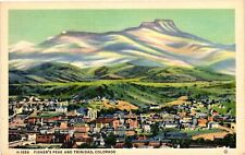Vintage Postcard- H1559. Fisher's Peak & Trinidad, Colorado. Unposted 1930 picture